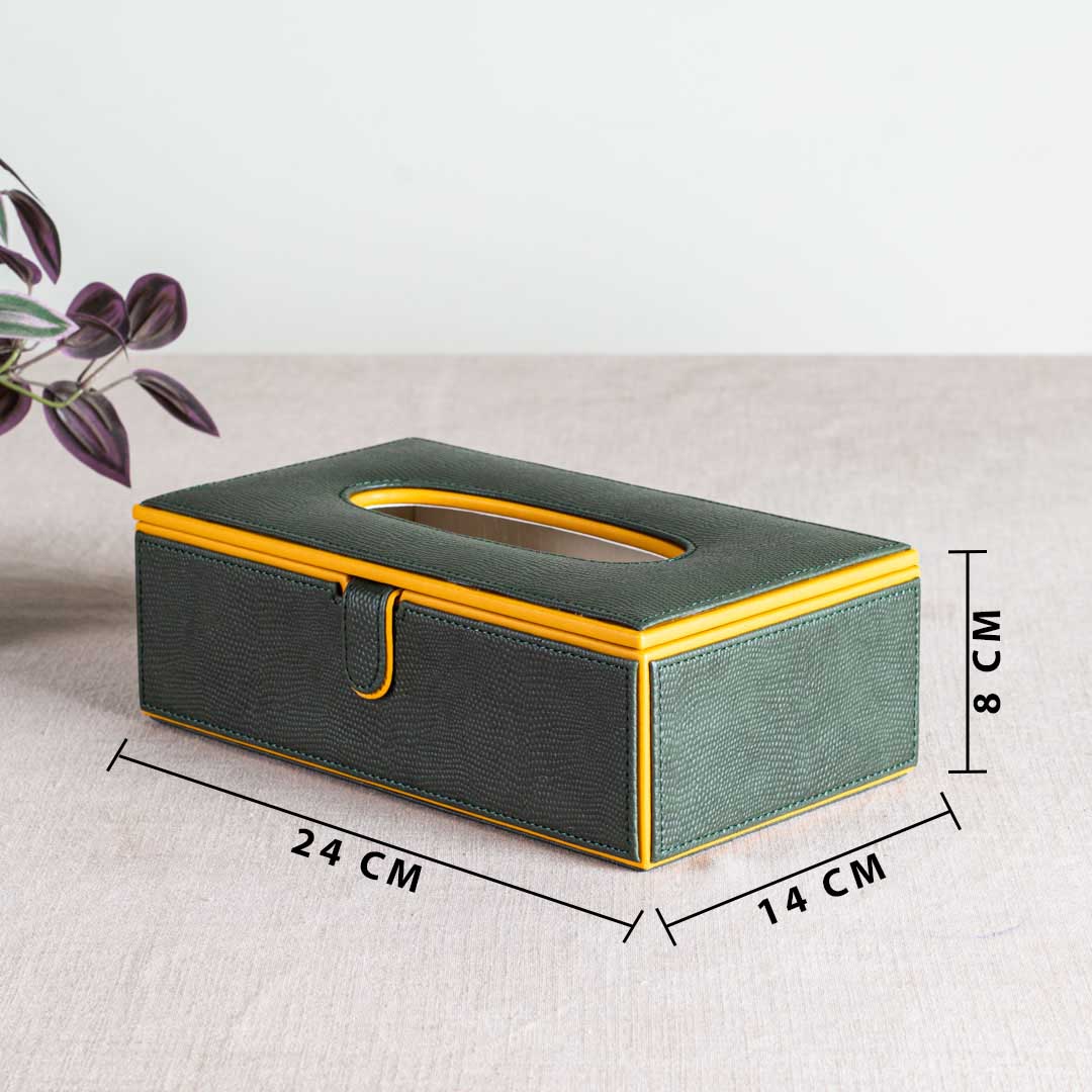 Premium Vegan Leather Lizard Grain texture Standard Size Tissue Box