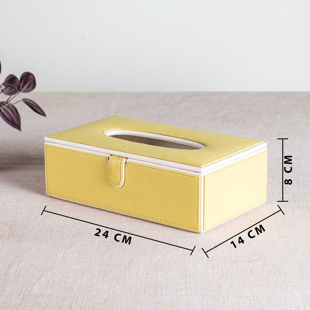 Premium Two-Tone Vegan Leather Standard Size Tissue Box