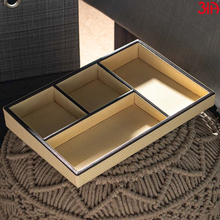 Beige Organizer Tray ( 4 Pockets ) (33x22x4.5)-CM