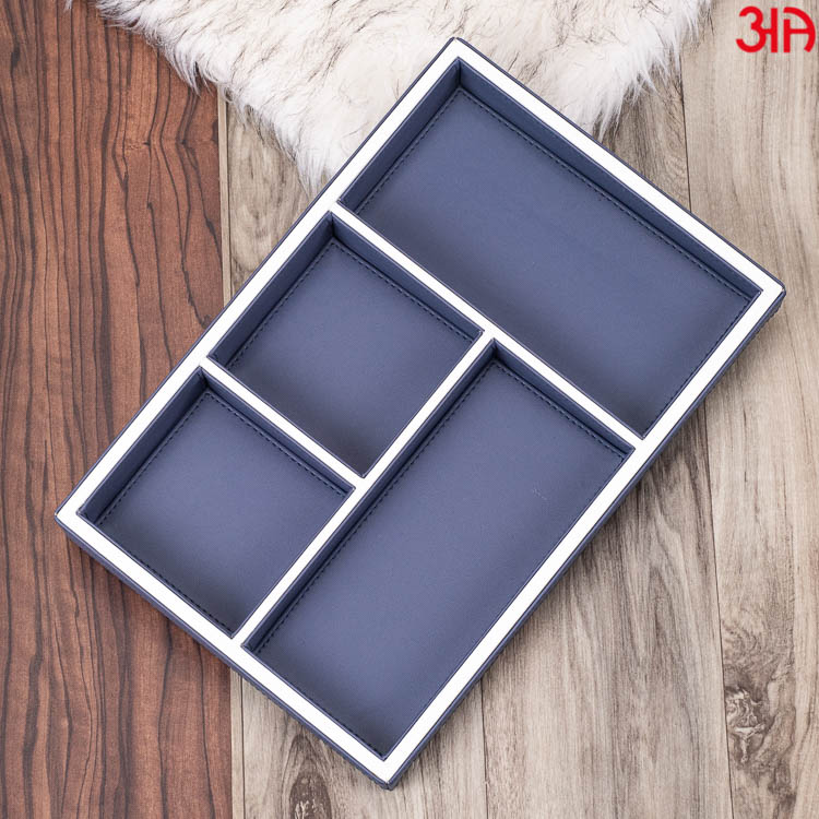 Blue Organizer Tray ( 4 Pockets ) (33x22x4.5)-CM