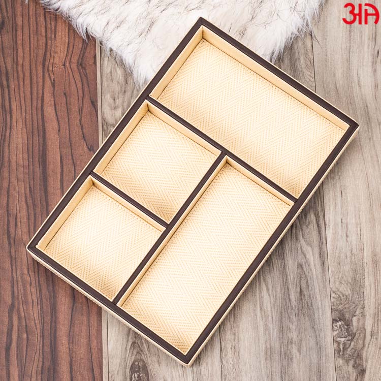 Beige Organizer Tray ( 4 Pockets ) (33x22x4.5)-CM