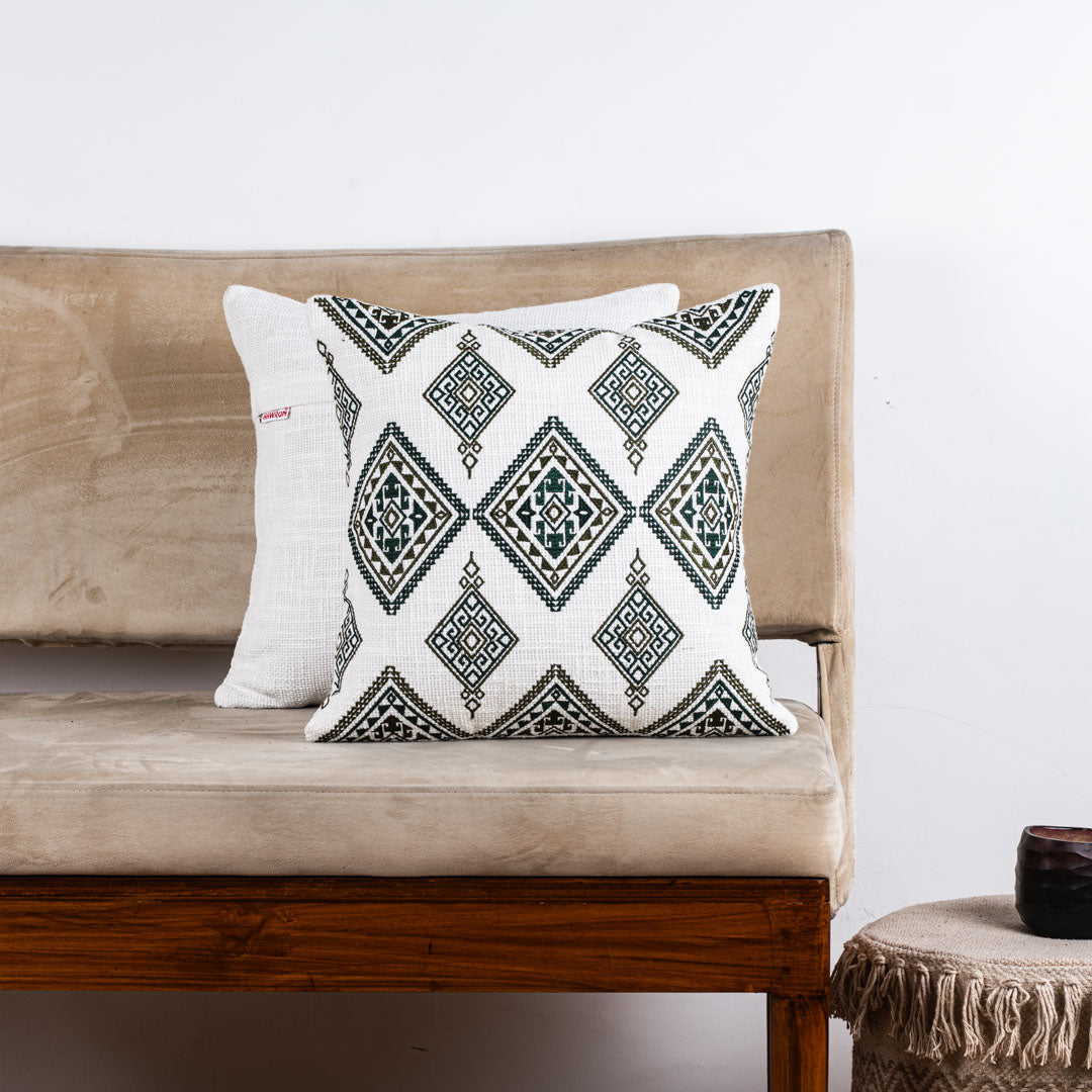 Premium Heritage Embroidery All Over Cushion Cover
