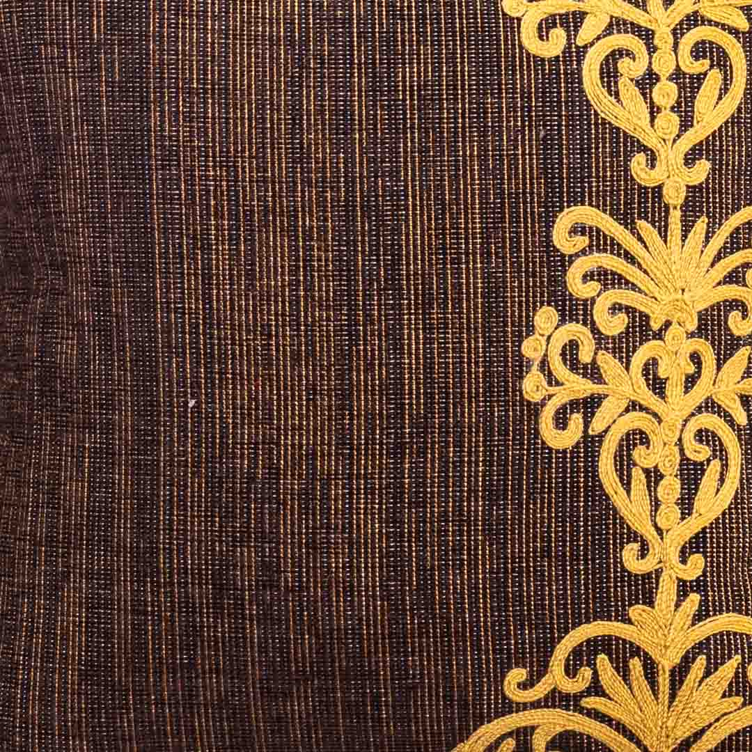 Premium Handcrafted 16x16 Brown Satin Decorative Cushion Cover
