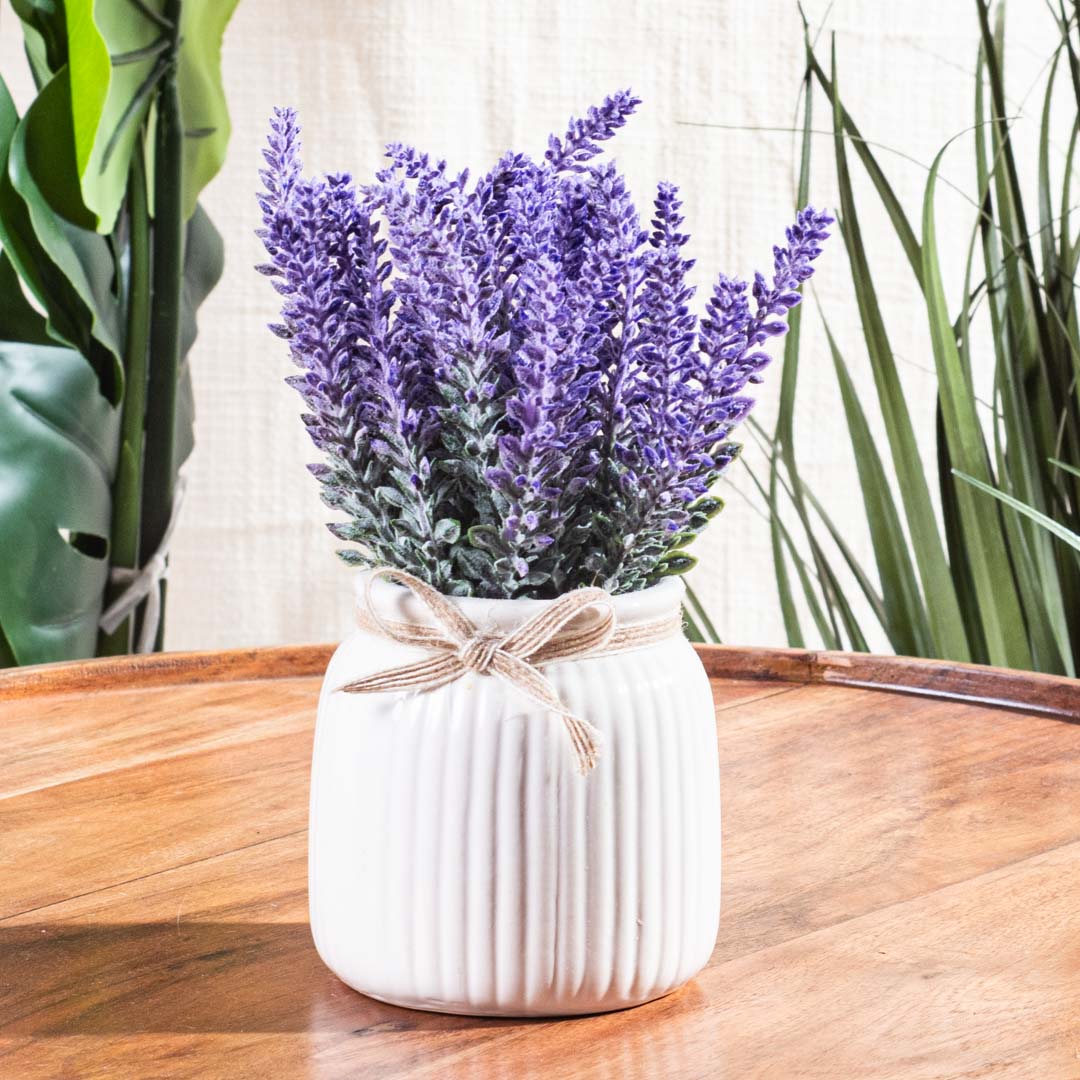 Violet Artificial Flower Pot – 9×18cm PVC Plastic & Nylon