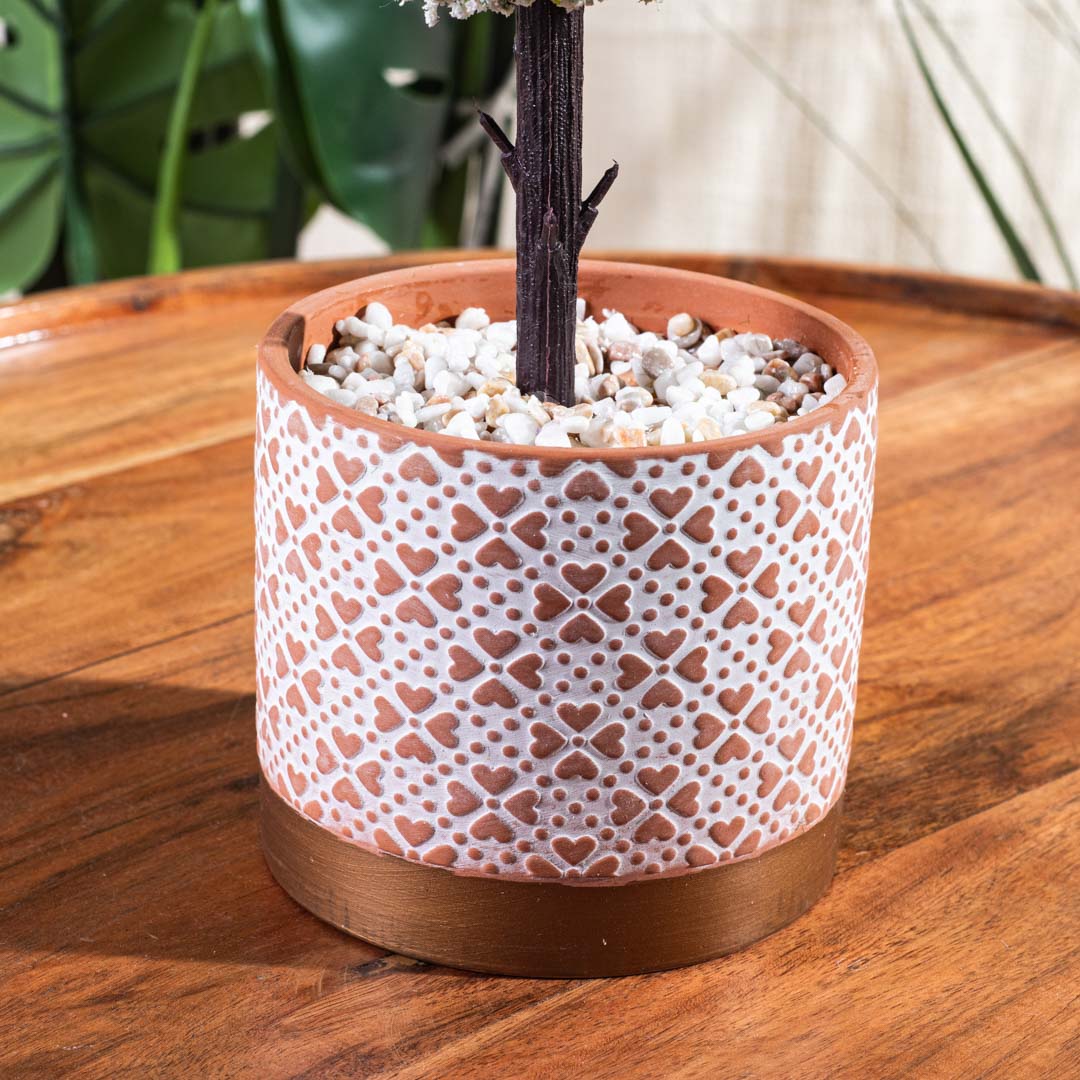 White-Green Artificial Potted Plant – 10×31cm PVC Plastic & Nylon