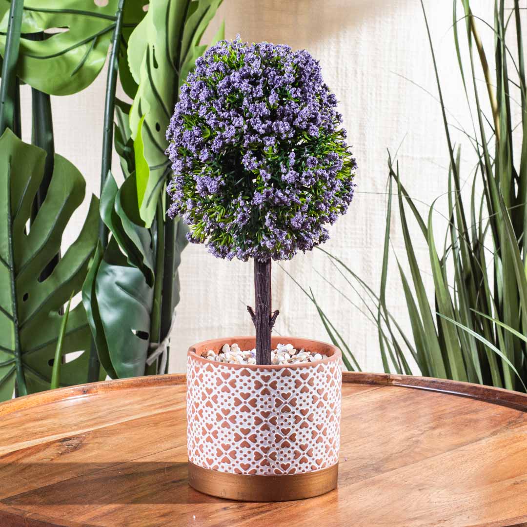 Violet Green Artificial Potted Plant – 10×31cm PVC Plastic & Nylon