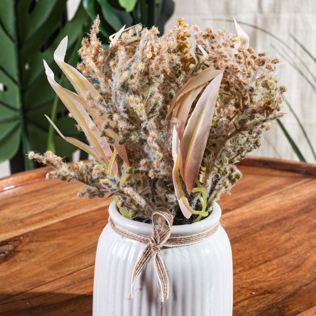 Lite Green Artificial Flower Pot – 9×20cm PVC Plastic & Nylon