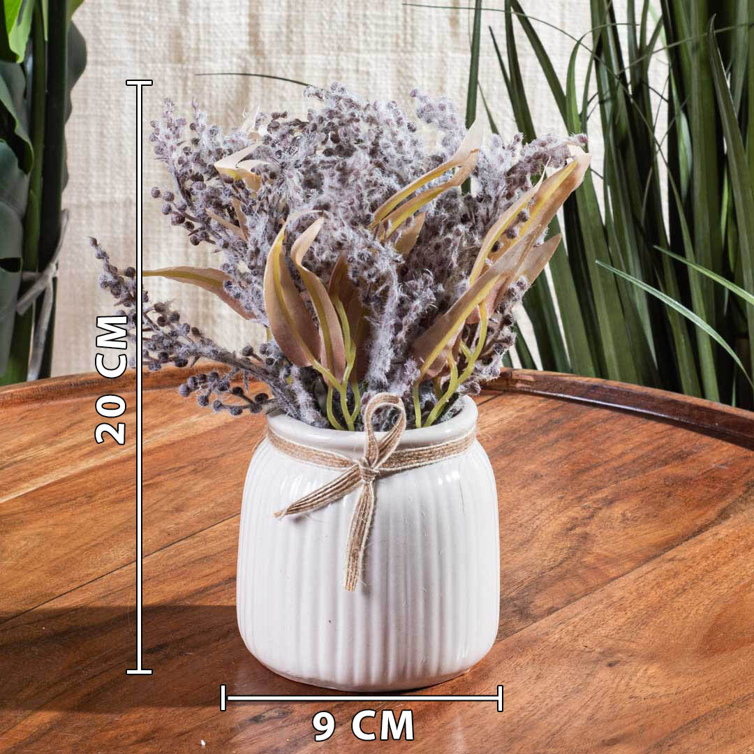 Lite Blue Artificial Flower Pot – 9×20cm PVC Plastic & Nylon