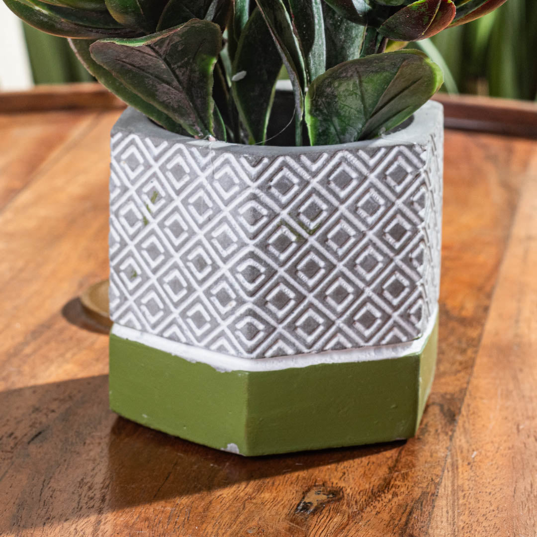 Rustic Green Artificial Succulent Pot – 8×14cm PVC Plastic & Nylon