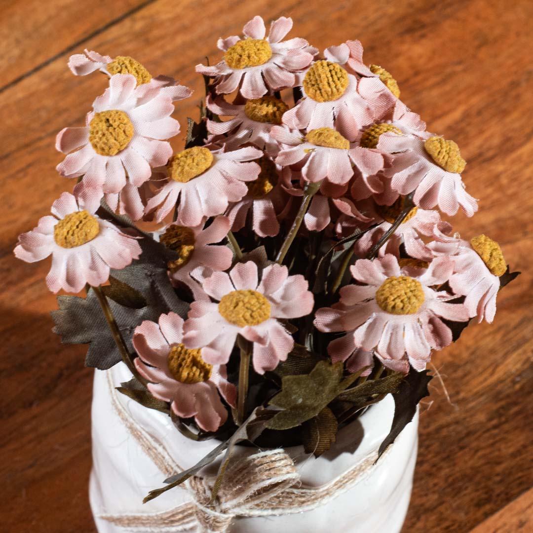 Yellow-Peach Artificial Flower Pot – 6×12cm PVC Plastic & Nylon