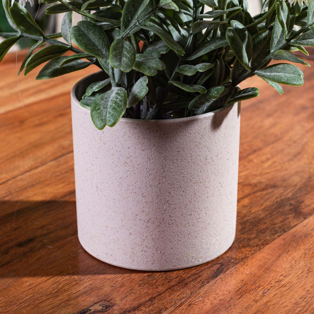 Off White Artificial Flower Pot – 8×20cm PVC Plastic & Nylon