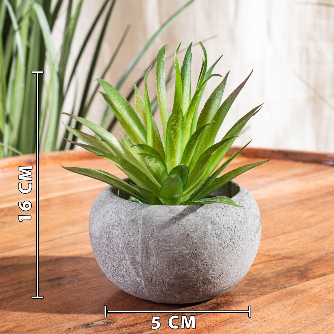 Lemon Green Artificial Potted Plant – 5×16cm PVC Plastic & Nylon