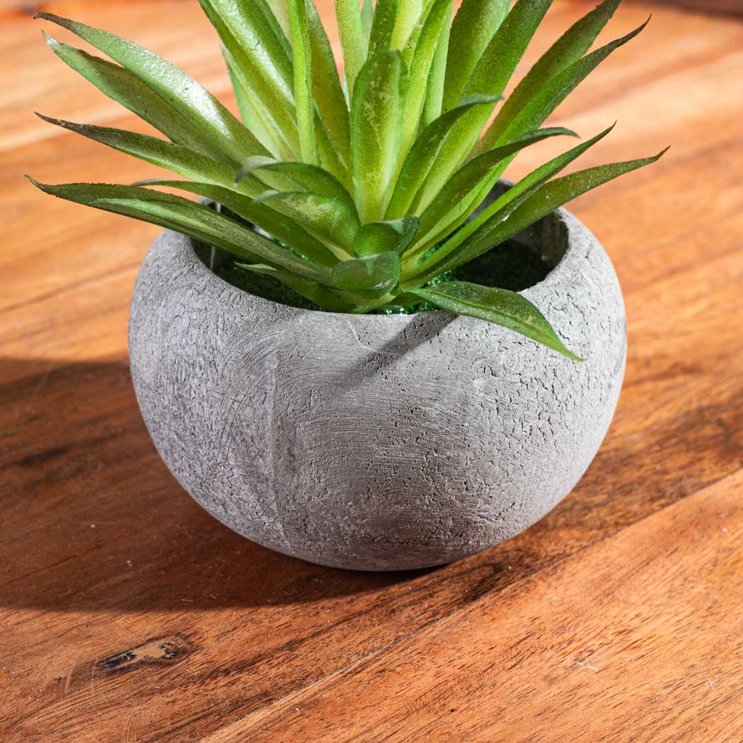 Lemon Green Artificial Potted Plant – 5×16cm PVC Plastic & Nylon