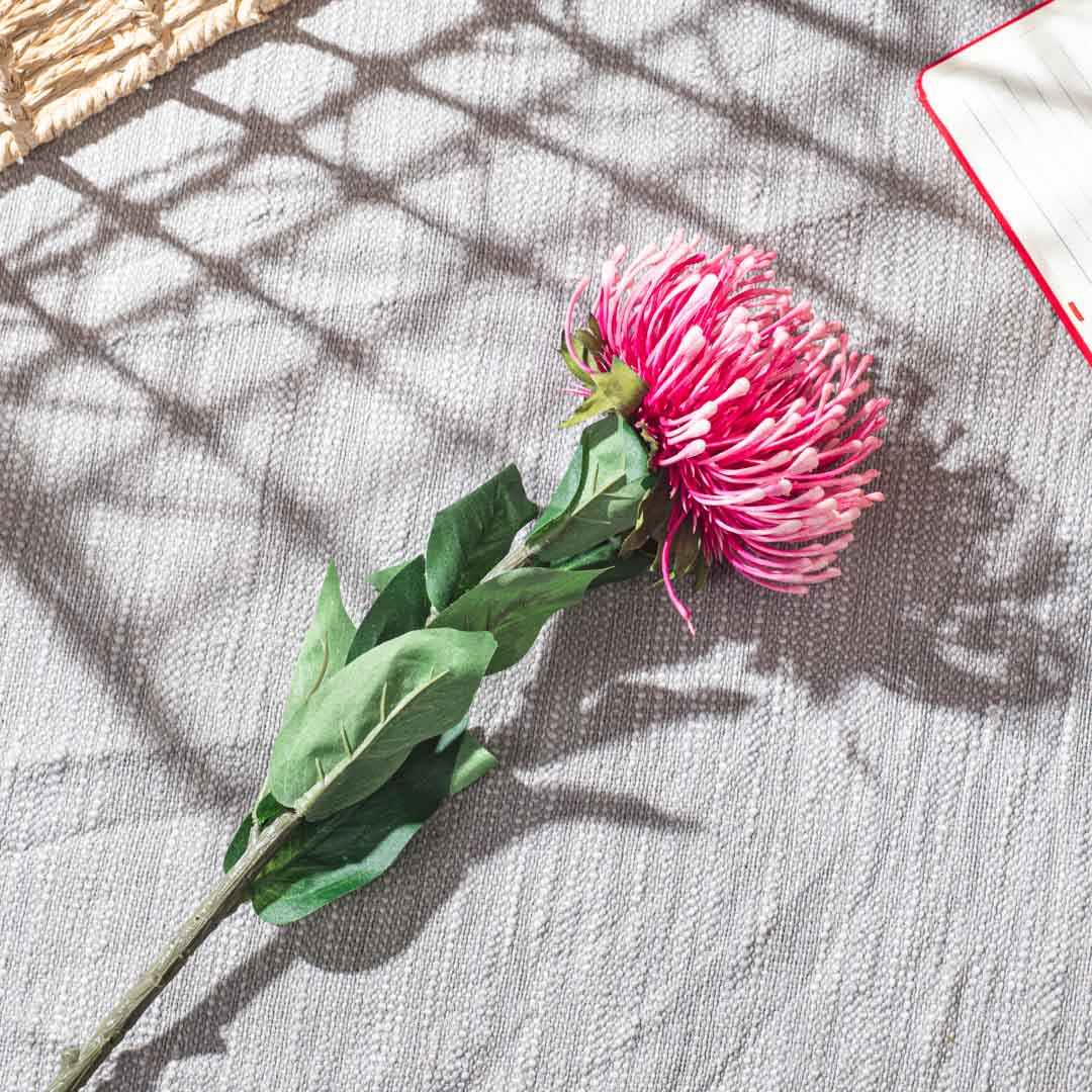 White Deep Pink Artificial Flower Bunch – 74cm PVC & Nylon