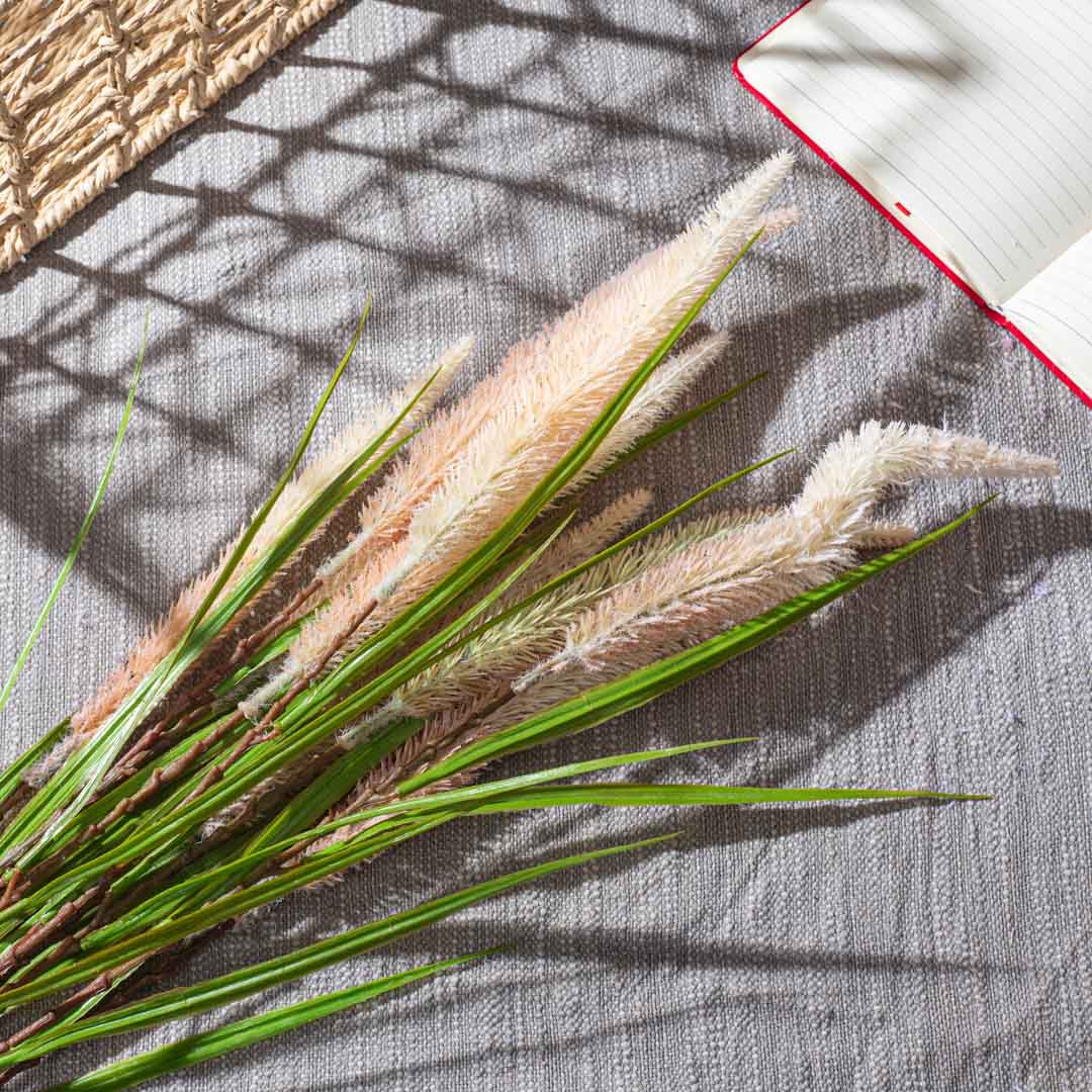 Cream Yellow Artificial Flower Bunch – 100cm PVC & Nylon