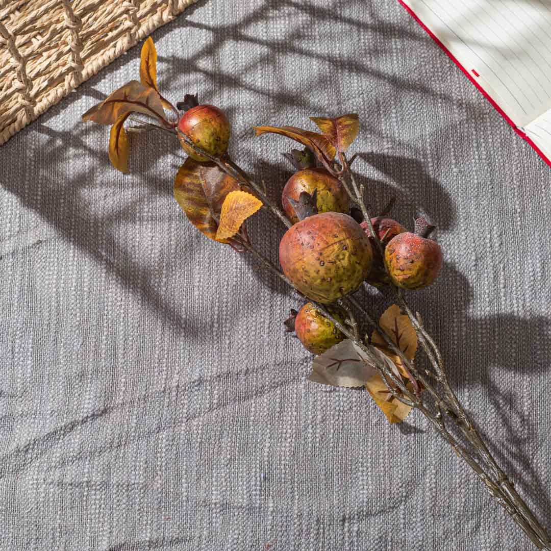 Yellow-Rust Artificial Flower Branch – 87cm PVC Plastic & Nylon