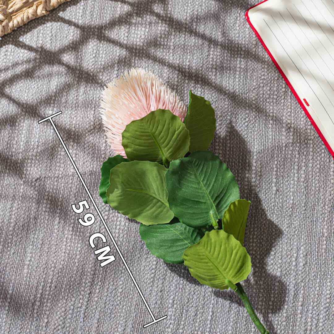 Cream Pink Artificial Flower Bunch – 59cm PVC & Nylon