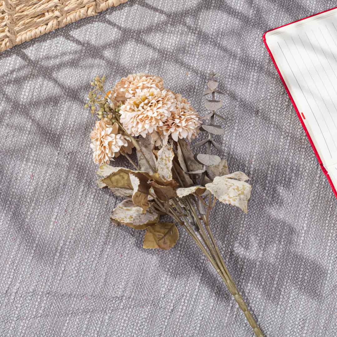 Cream Artificial Flower Bunch – 30cm PVC & Nylon