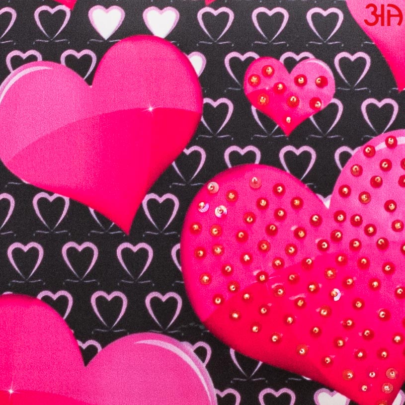 Heart Design Embellished Cushion Cover