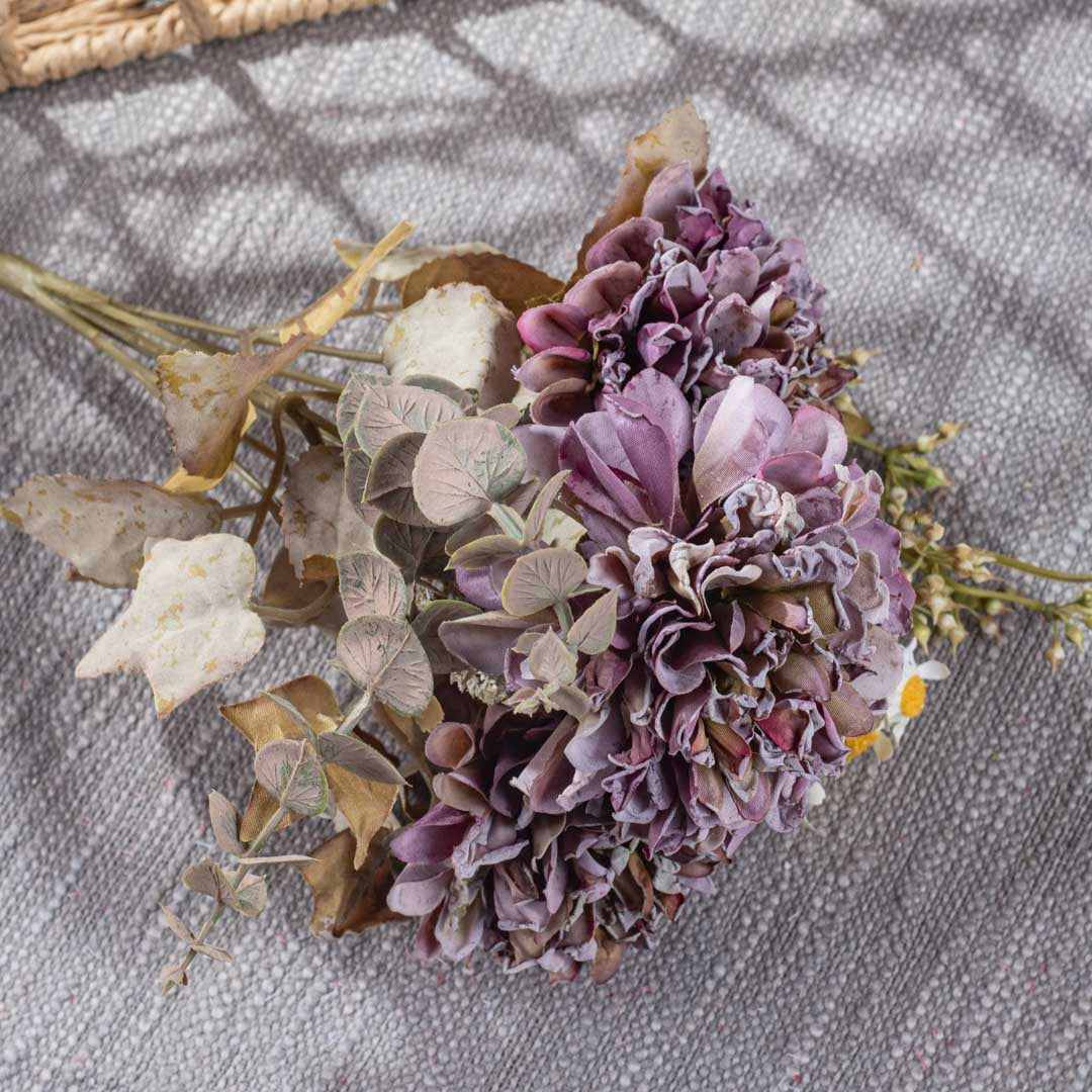 Purple Artificial Flower Bunch – 31cm PVC & Nylon