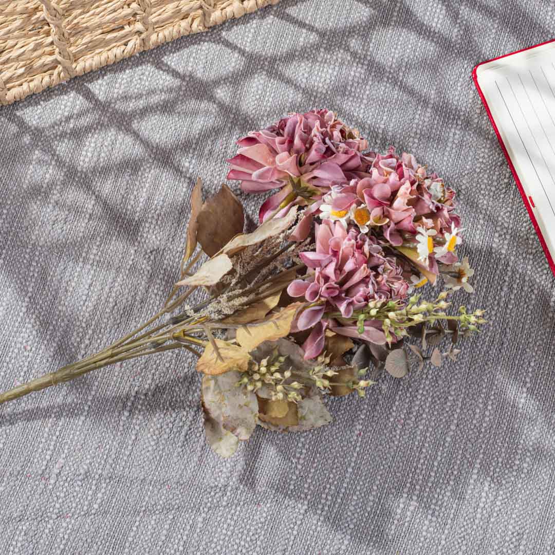 Pink Artificial Flower Bunch – 31cm PVC & Nylon