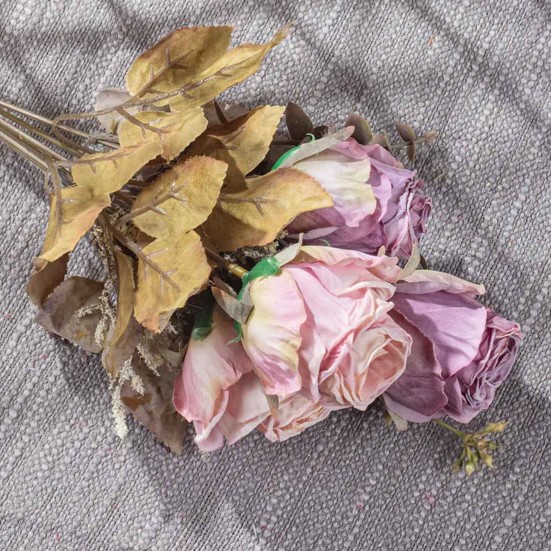 PinkViolet Artificial Flower Bunch – 54cm PVC & Nylon