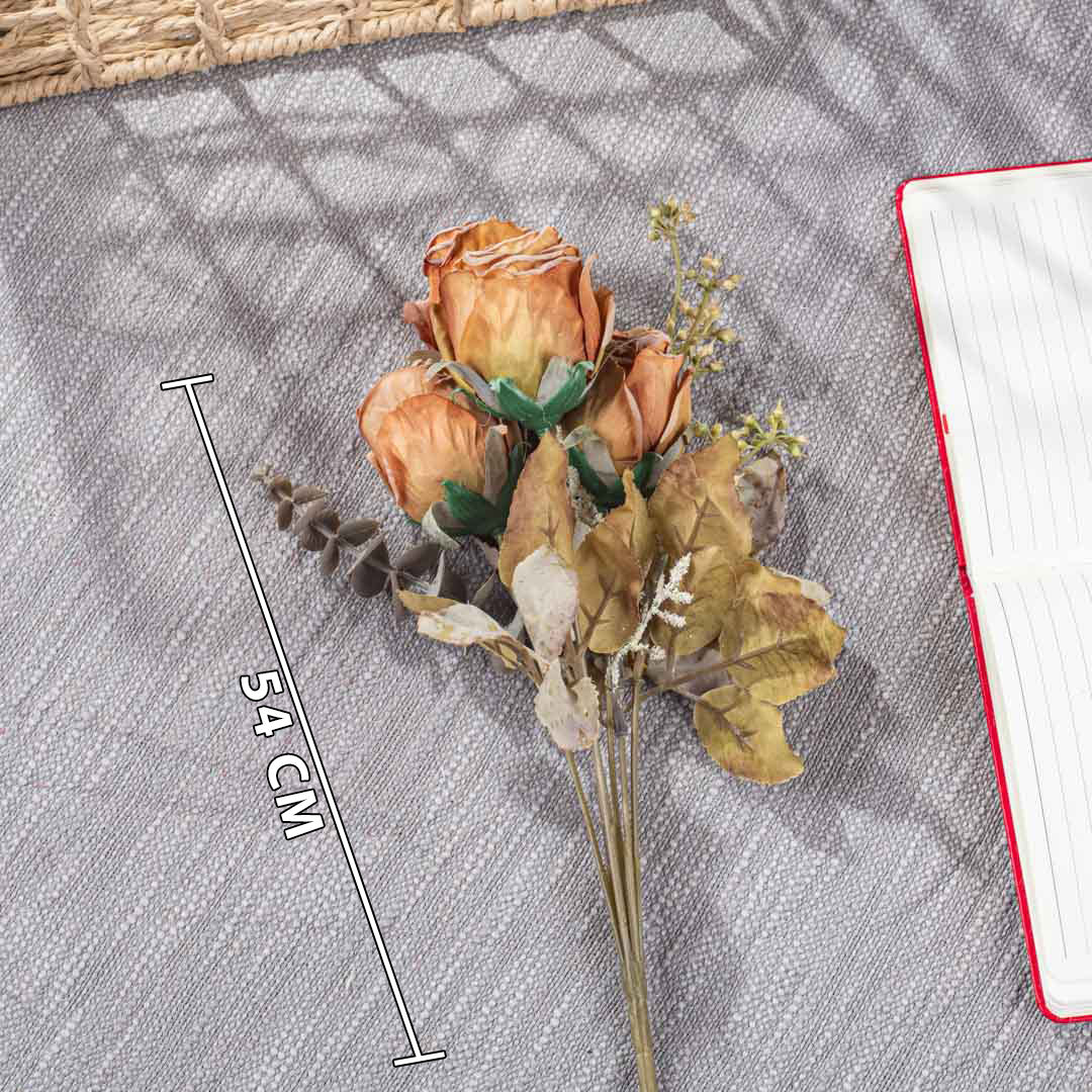 Yellow Artificial Rose Bunch – 54cm PVC & Nylon