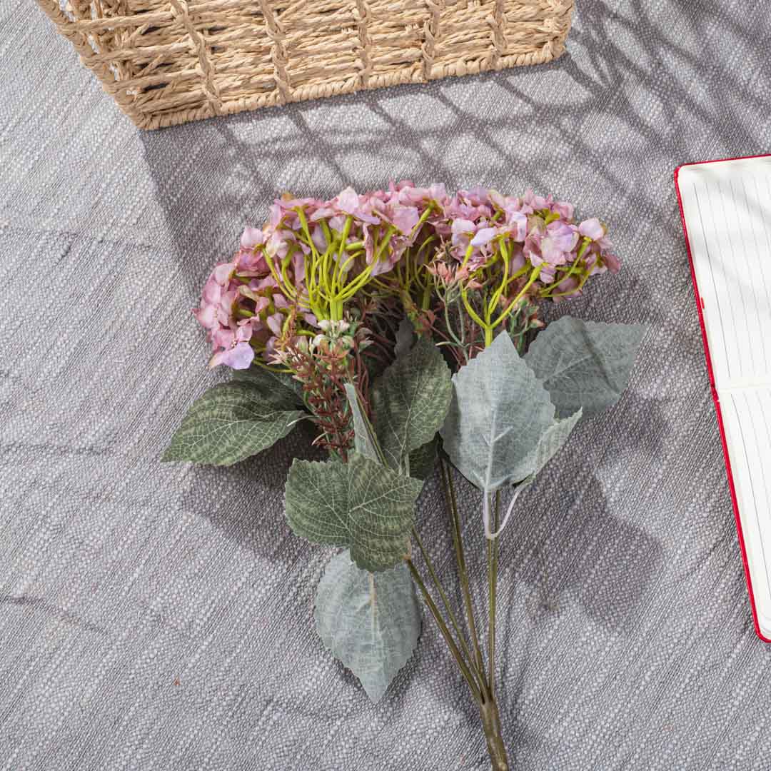 Pink Artificial Flower Bunch – 42cm PVC & Nylon