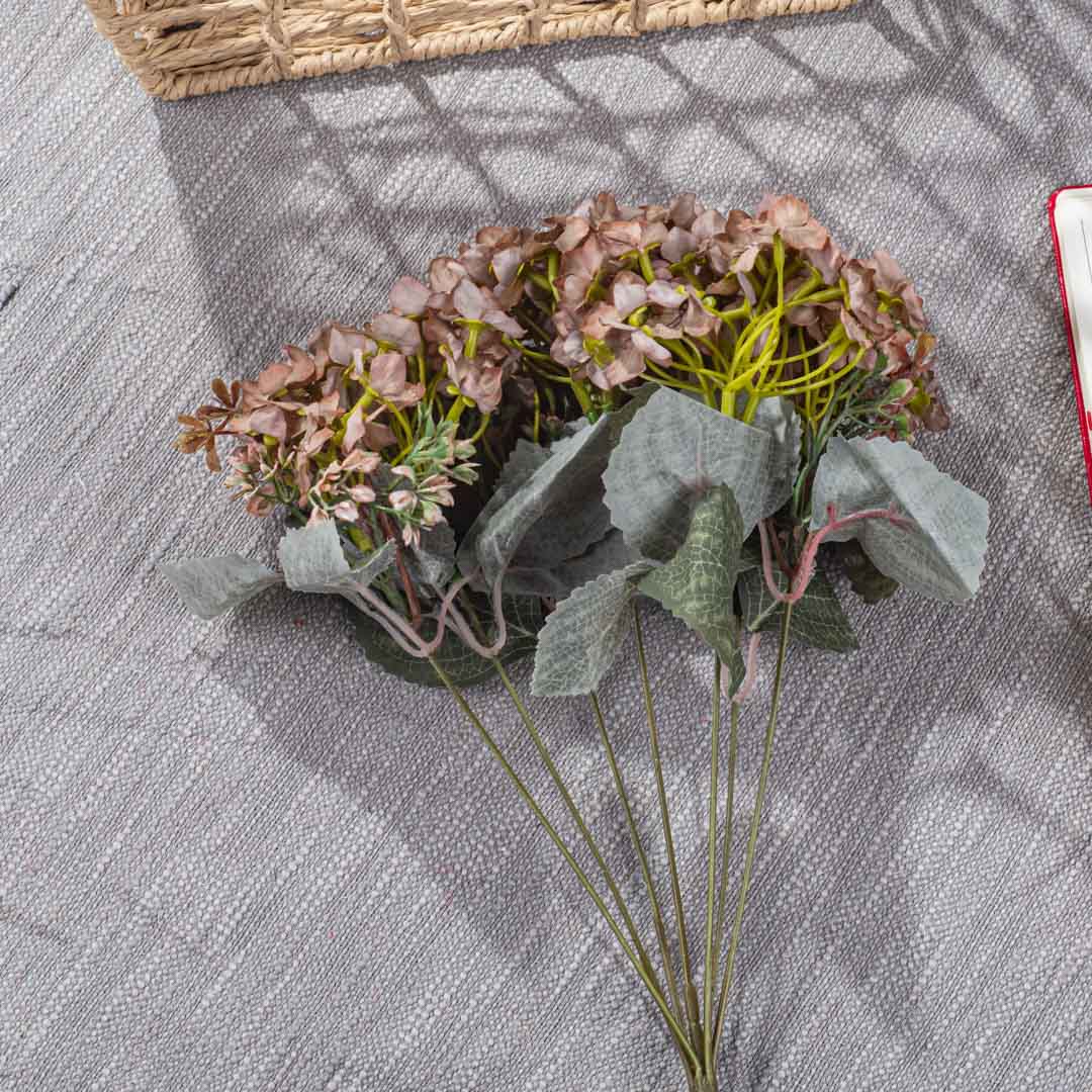 LightBrown Artificial Flower Bunch – 42cm PVC & Nylon