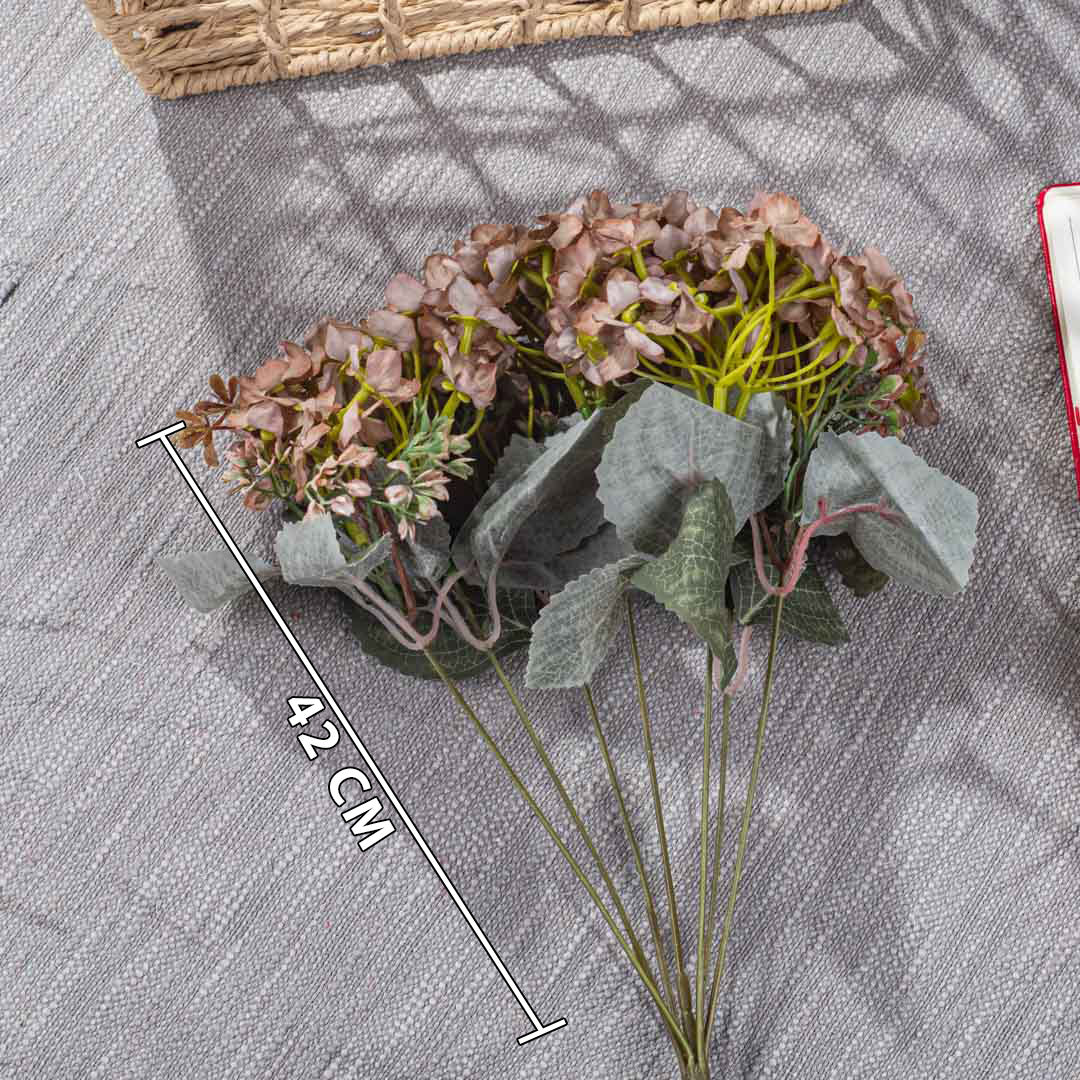 LightBrown Artificial Flower Bunch – 42cm PVC & Nylon