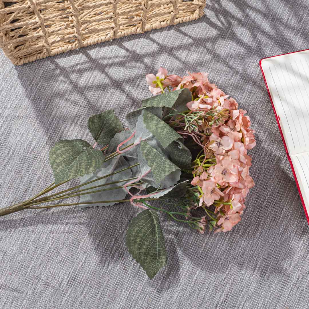 Peach Artificial Flower Bunch – 42cm PVC & Nylon