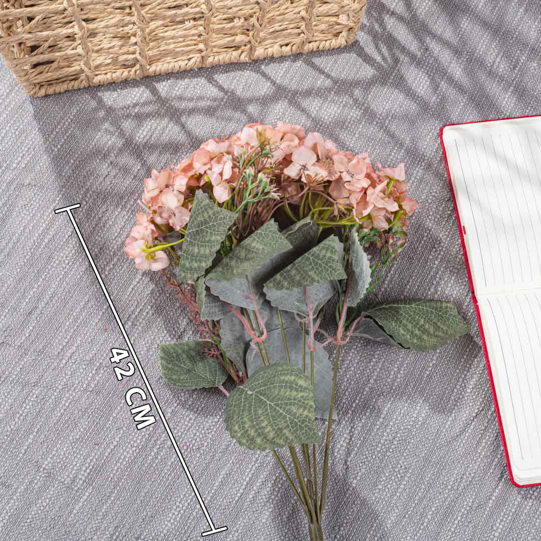 Peach Artificial Flower Bunch – 42cm PVC & Nylon