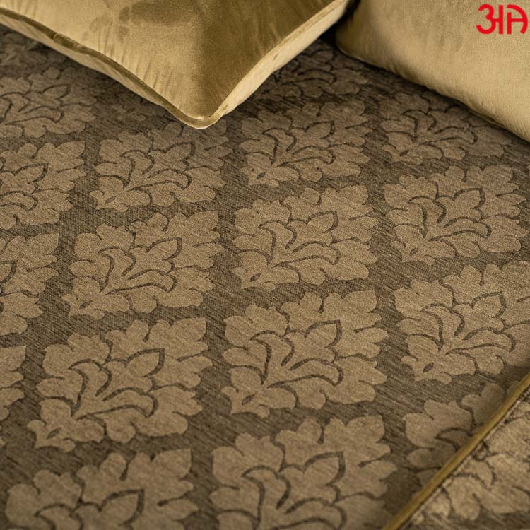 Brown/Mehndi Colour Textured King Size (100x108)-Inch Bedcover Set (1+2+2)