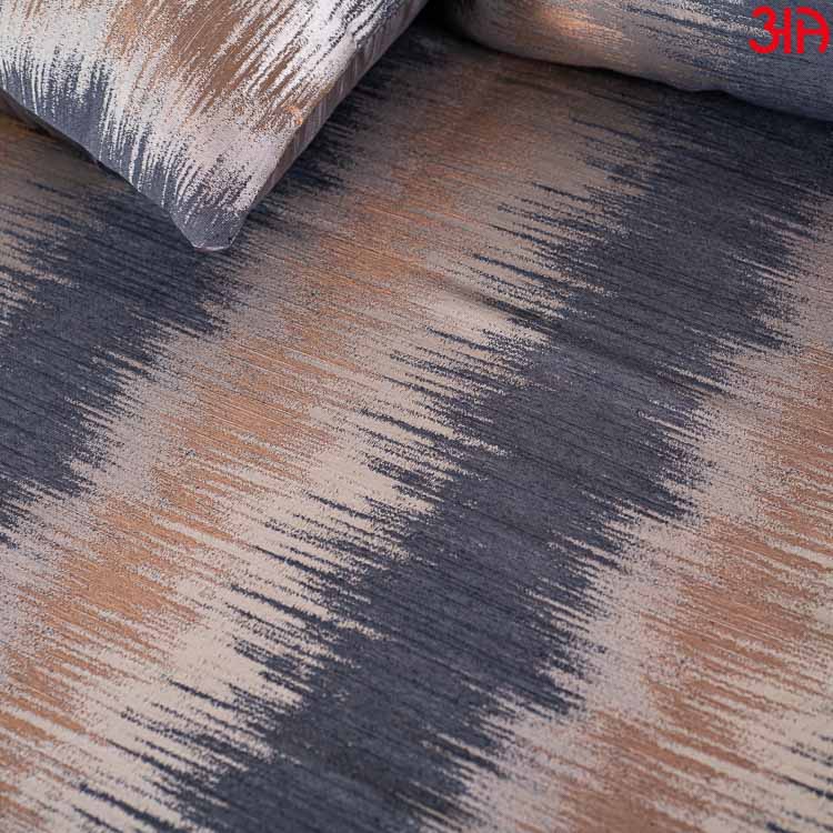 Black and Brown King Size (100x108)-Inch Designer Bedcover Set (1+2+2)