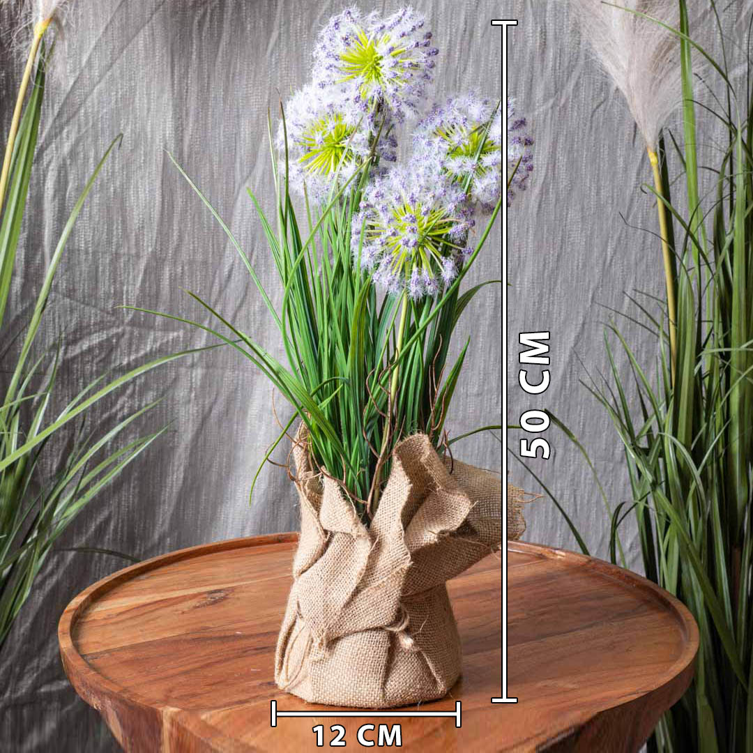 Lite Violet Artificial Flower Arrangement – 12×50cm PVC Plastic & Nylon