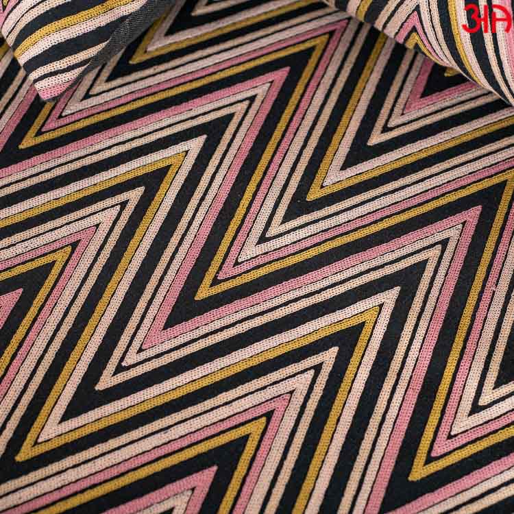 Black Cotton King Size (100x108)-Inch With Abstract Work Bedcover Set (1+2+2)