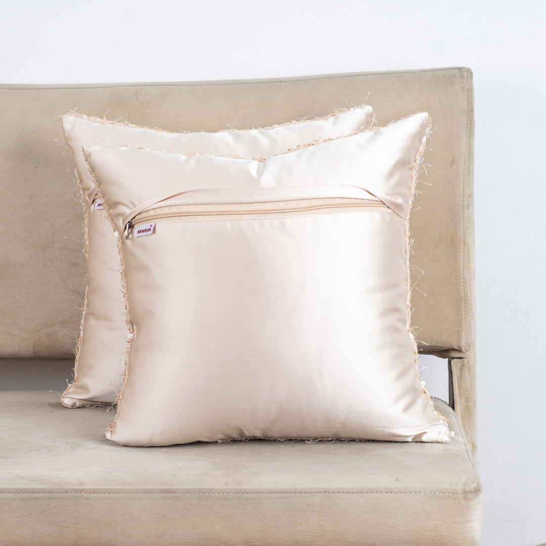 SequinWeave Antique Polyester Cushion Cover – 16x16 Inch Stylish Home Décor