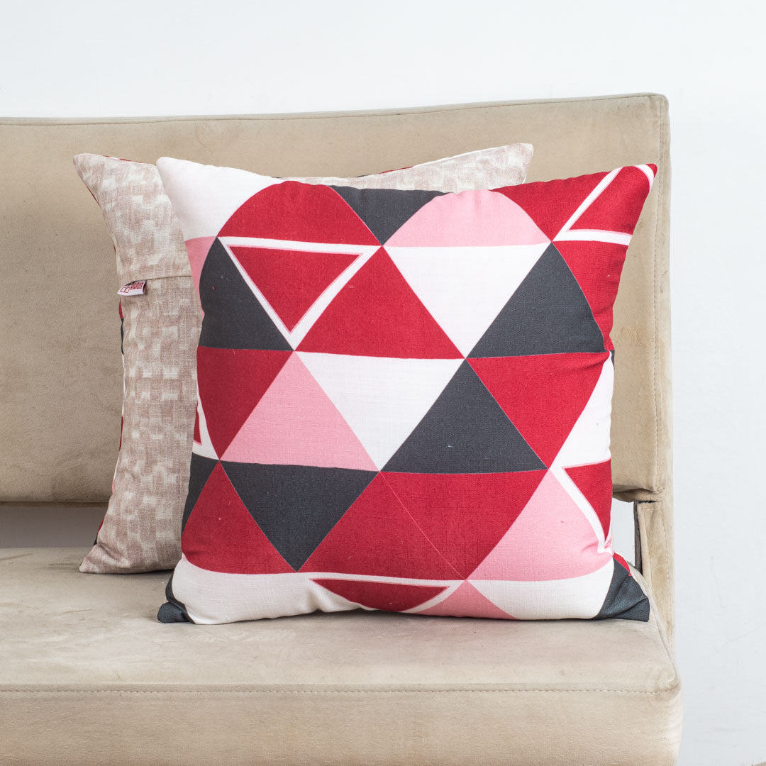 GeoTri Multi Cotton Cushion Cover – 16x16 Inch Stylish Home Décor