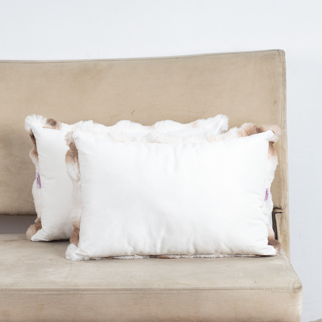 Velvet & Fur Tie-Dye Pom-Pom Cushion – 12×18"