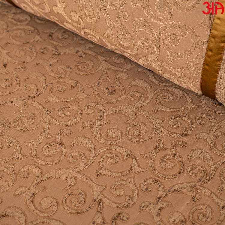 Brown Chennile King Size (100x108)-Inch With Abstract Self Design Bedcover Set (1+2)
