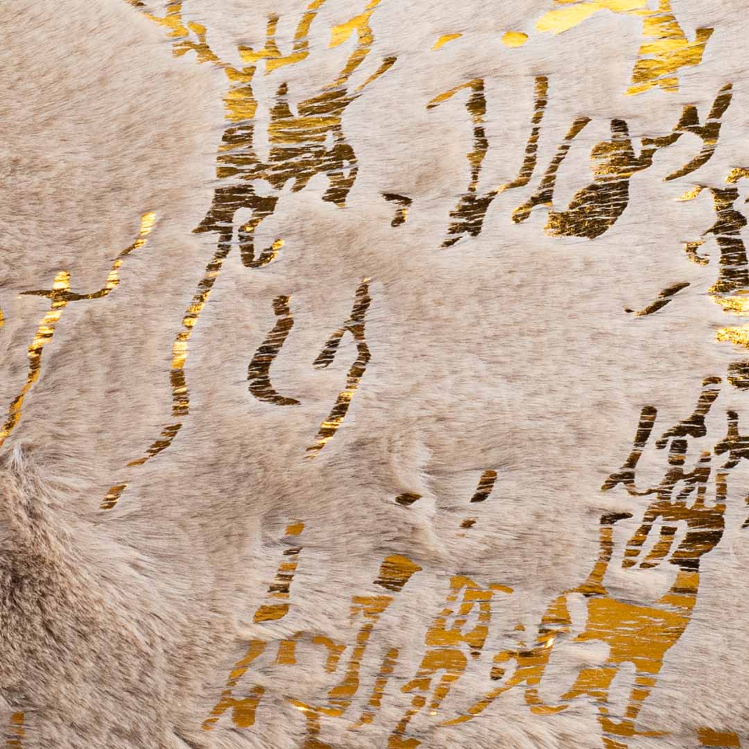 Velvet & Fur Foil Print Cushion – 12X18&