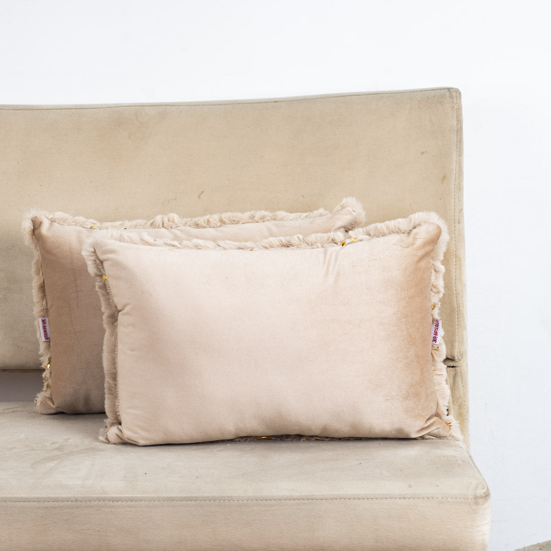 Velvet & Fur Foil Print Cushion – 12X18&