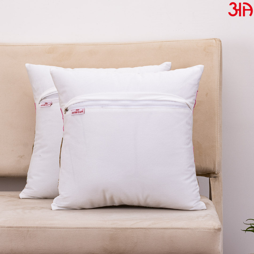 Colorful Divine Lotus Design Cushion Cover