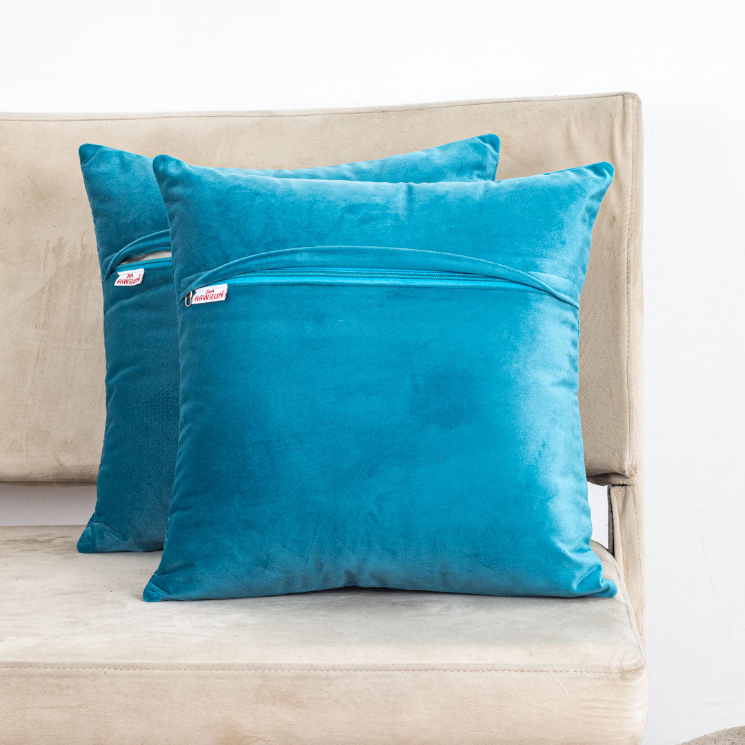 Premium self Embossed Leaf Design Cushion Cover