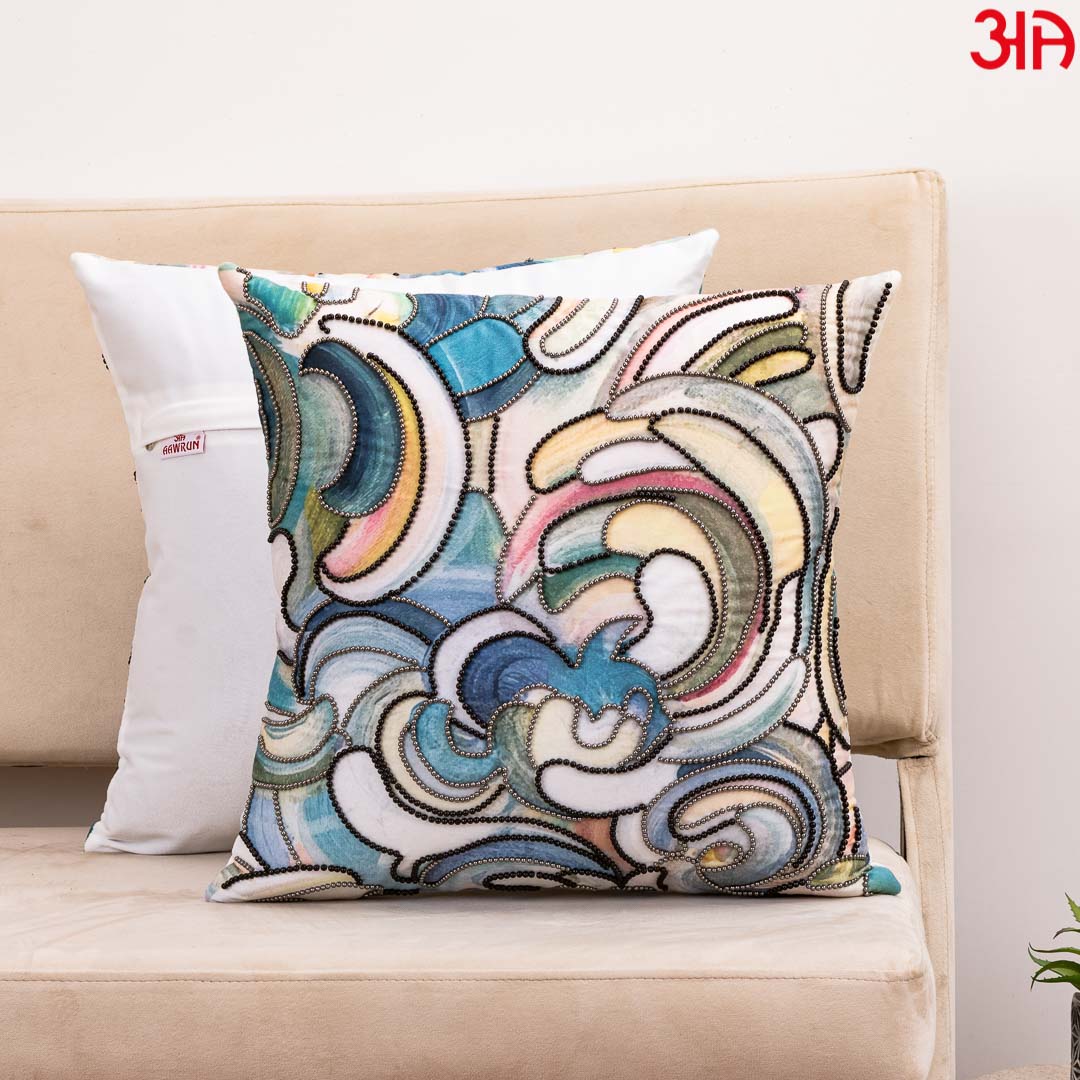 Vibrant Colourful Cloud Velvet Cushion Cover