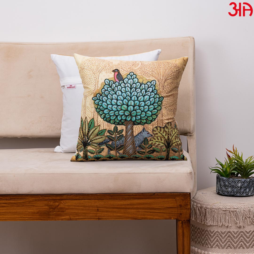 Rain Forest Design Velvet Cushion Cover