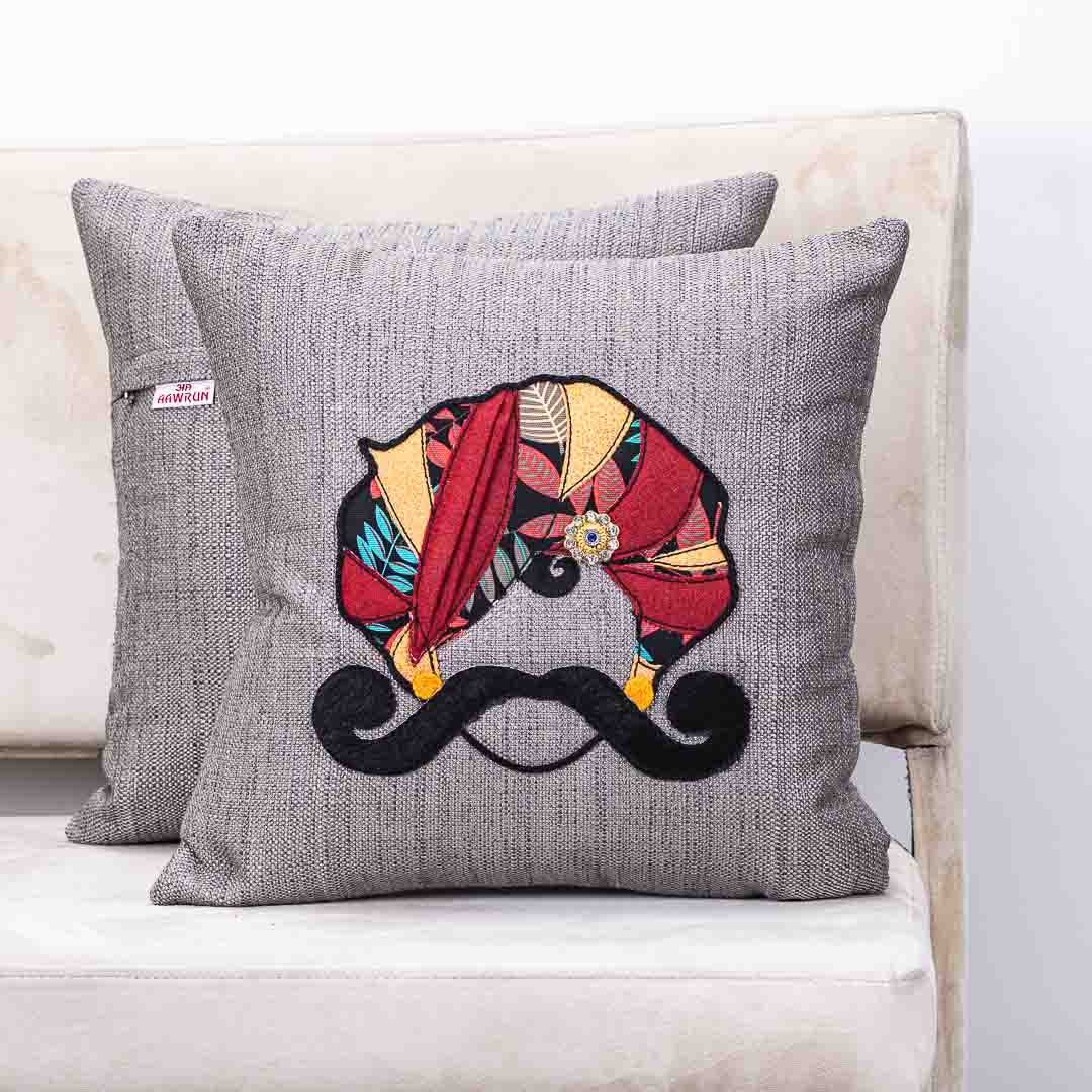 MR. RAJASTHAN And MRS. RAJASTHAN Combo Traditional Cushion Cover