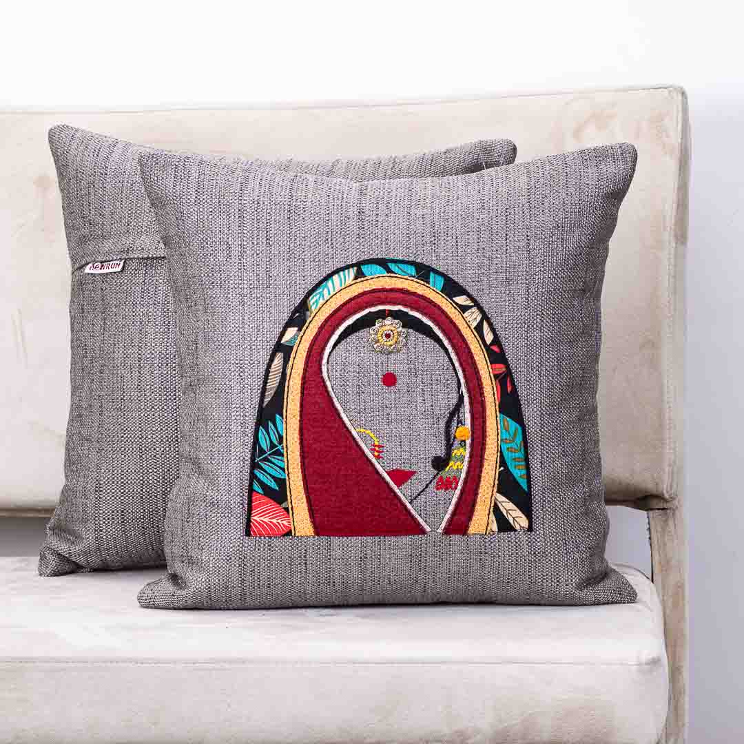 MR. RAJASTHAN And MRS. RAJASTHAN Combo Traditional Cushion Cover