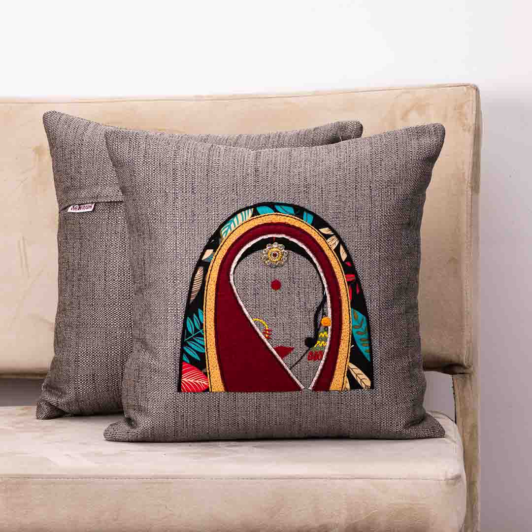 MR. RAJASTHAN And MRS. RAJASTHAN Combo Traditional Cushion Cover