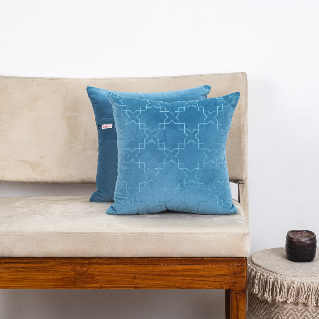 Premium Self Embossed Star Design Cushion Cover